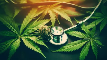 Stethoscope And Cannabis Leaf
