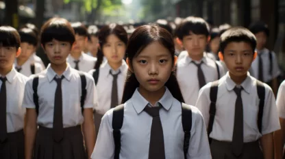 Thai Children In School Uniforms