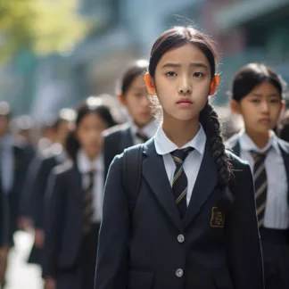 Thai Children In School Uniforms