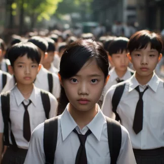 Thai Children In School Uniforms