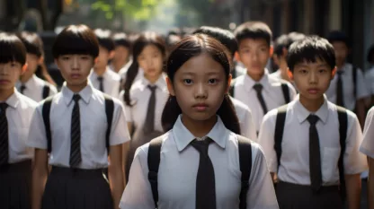 Thai Children In School Uniforms