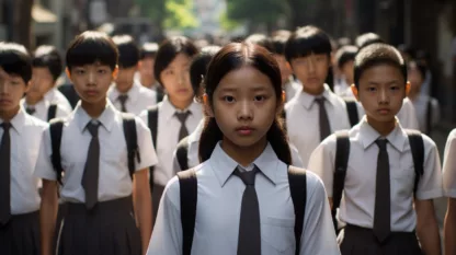 Thai Children In School Uniforms