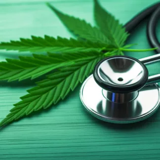 Stethoscope And Cannabis Leaf