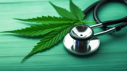 Stethoscope And Cannabis Leaf