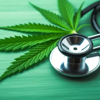 Stethoscope And Cannabis Leaf