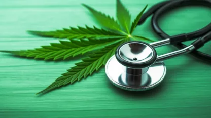 Stethoscope And Cannabis Leaf