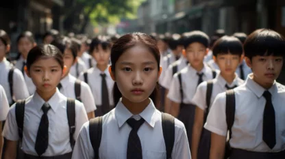 Thai Children In School Uniforms