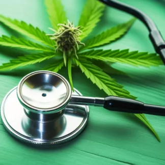 Stethoscope And Cannabis Leaf