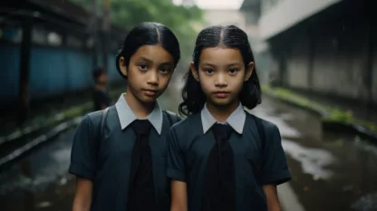 Thai Children In School Uniforms