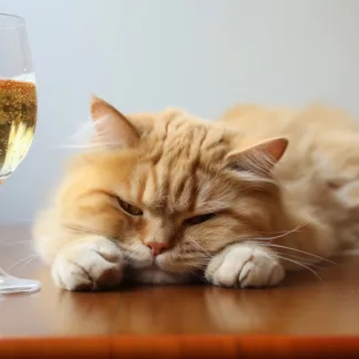 Cat With Wine